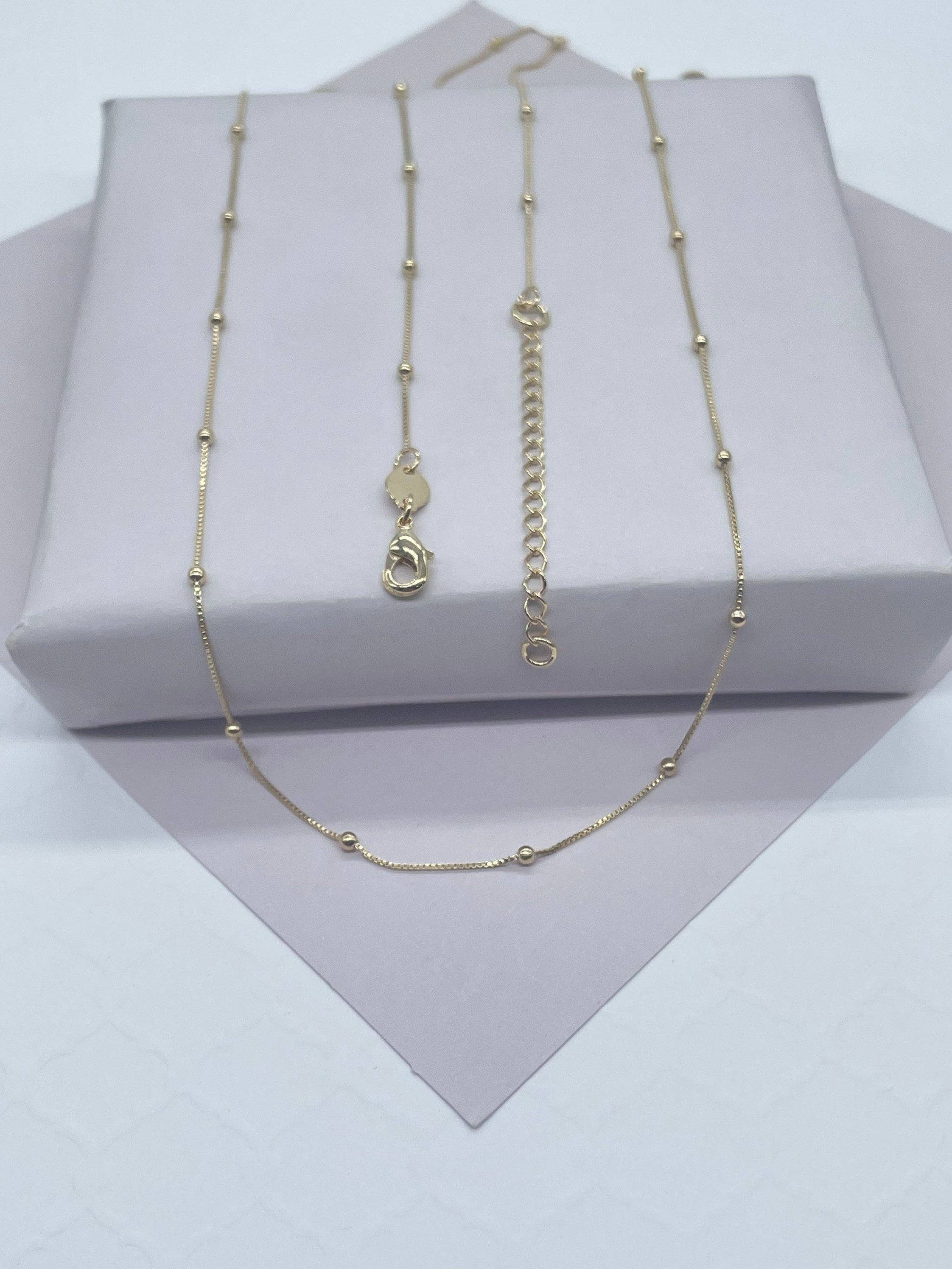 Milie - Wholesale Link & Chain Necklace - 18k Gold Filled Ultra Thin 0.6mm Satellite Chain3