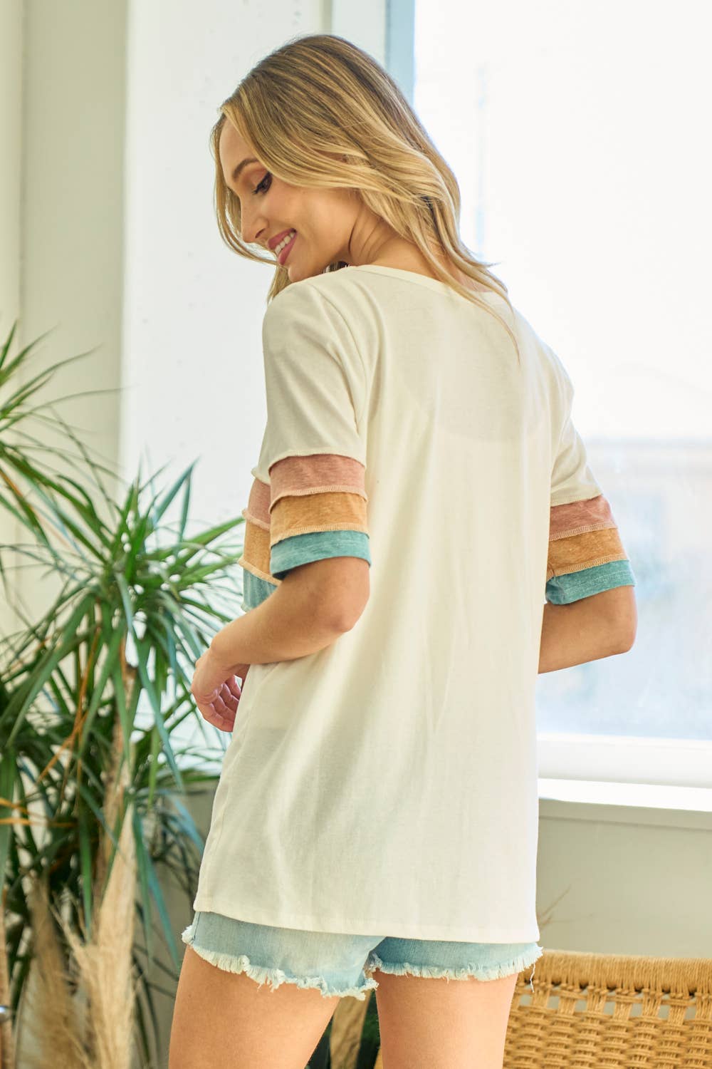 MULTI COLOR LMT3200PL-PLUS SIZE Triblend Colorblock Top for wholesale on Faire10