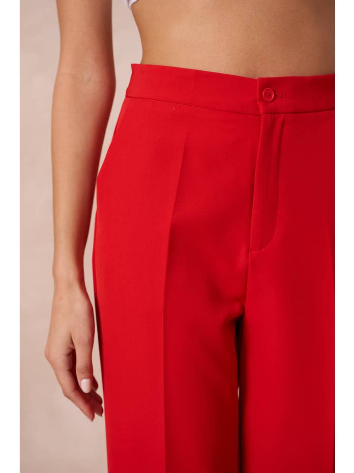 Attentif Paris – wholesale Byxor - Dam – Solid raka byxor med hög midja5