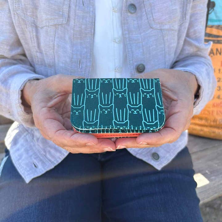 Malia Designs - Wholesale Card Holder - Women's - Cotton Canvas Cardholders - Cat Prints - Small Wallet 9