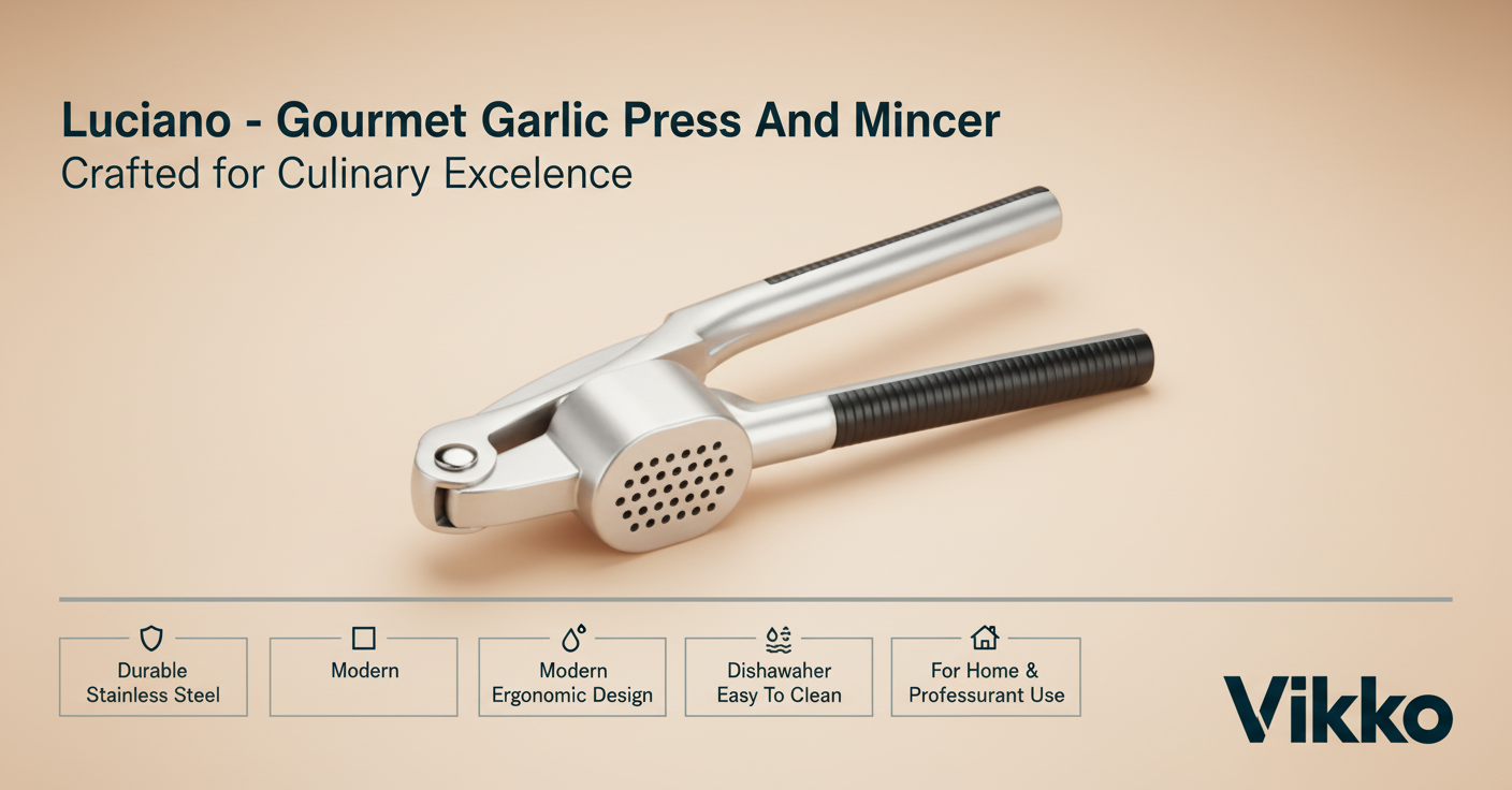 Kadra Kitchenware - Wholesale Kitchen Tool/Gadget - Luciano - Gourmet, Deluxe Garlic Press And Mincer, SS3