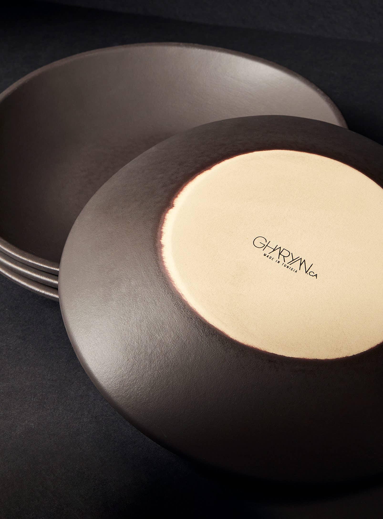 GHARYAN Stoneware & Olive Wood Tableware | Ships from USA - Wholesale Dinner Plate - Handmade Stoneware Dinner Plate | Dadasi 10.2"7