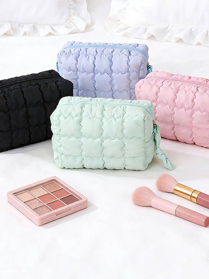 Quilted Puffer Makeup Bag for wholesale by Juniper Tide