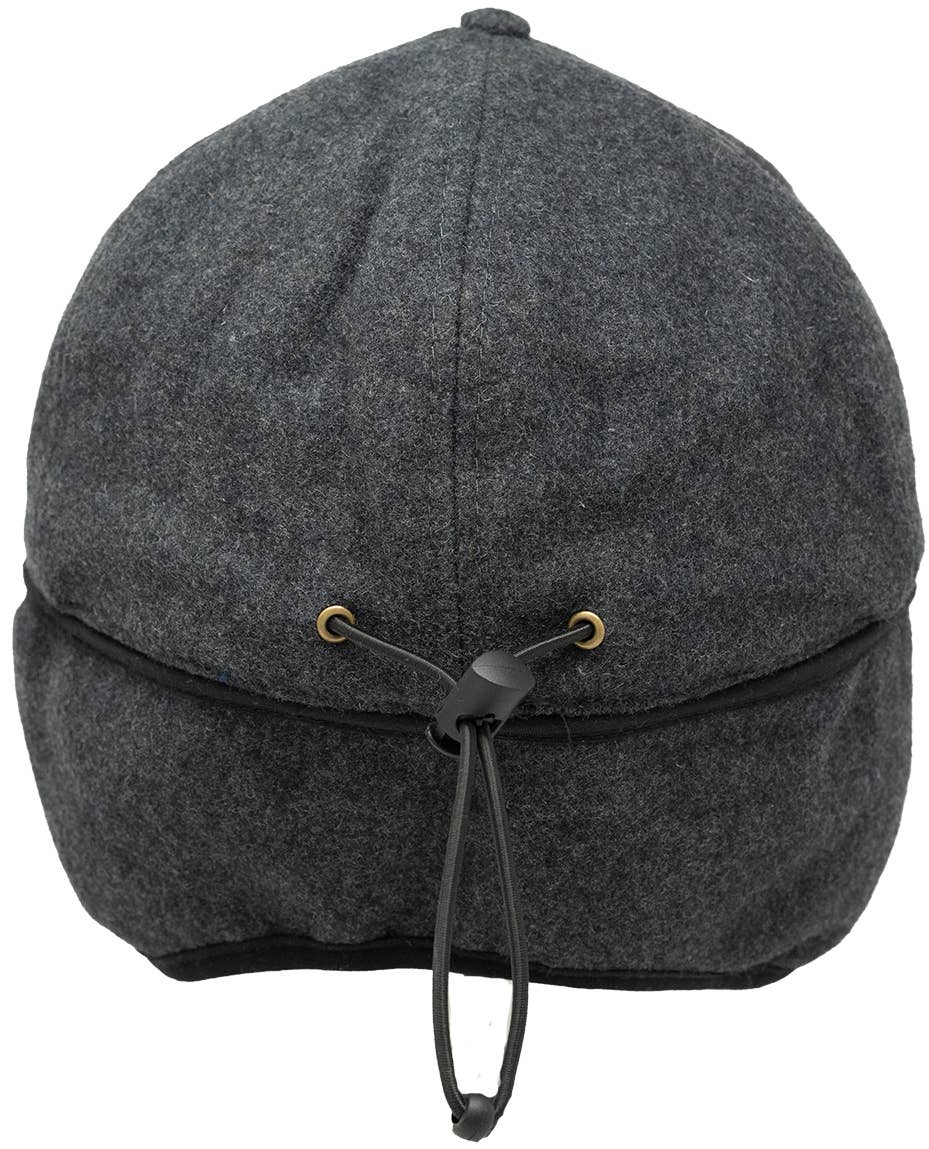 Funky Junque – wholesale Trapper/bomber hat – men's – Wool Earflap Trapper Hat - Charcoal5