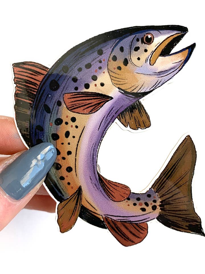 Trout Sticker for wholesale by Little Rocks Design