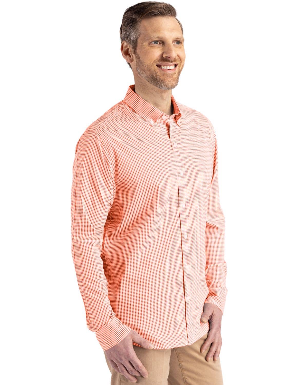 Cutter & Buck - Wholesale Button Down Shirt - Men's - Cutter & Buck Skyline Gingham Mens Big & Tall Dress Shirt28