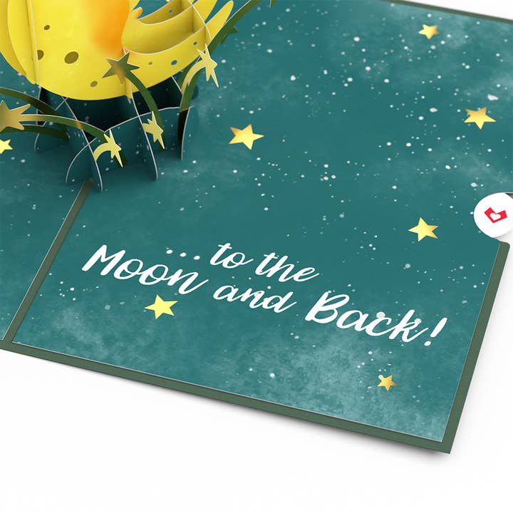 Lovepop Cards - Wholesale Love Card - Love You to the Moon and Back 5''x7'' Card, Pop-Up Cards
