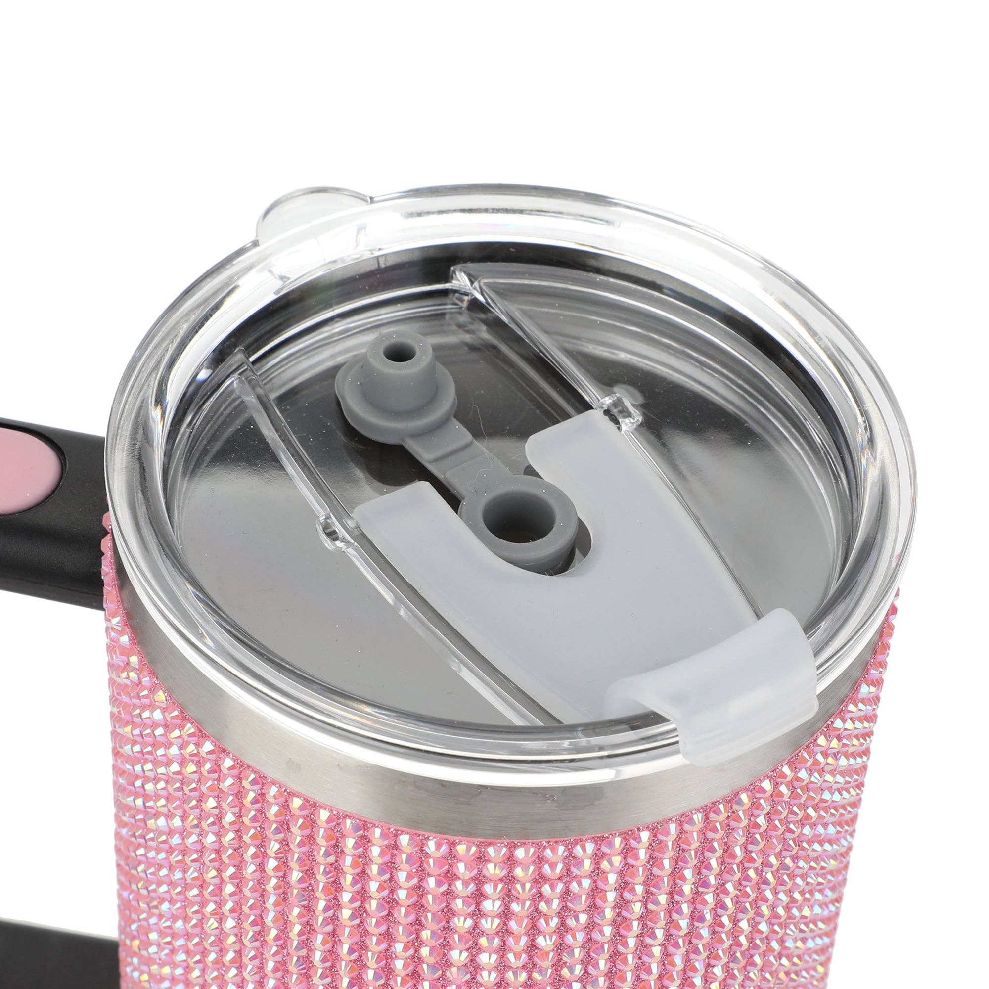 Bioworld Merchandising - Wholesale Insulated Mug/Tumbler - Pink Rhinestone 40 oz. Stainless Steel Tumbler6