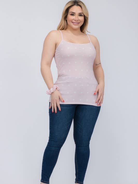 CANOTTA ADERENTE CON STAMPA ALLOVERHEART PLUS CON FASCIA per la vendita all'ingrosso da parte di Pristine wear