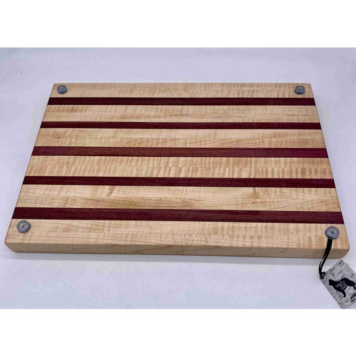 Wag & Wood - Wholesale Cutting Board - Figured Maple & Purpleheart Butcher Block (N17)
