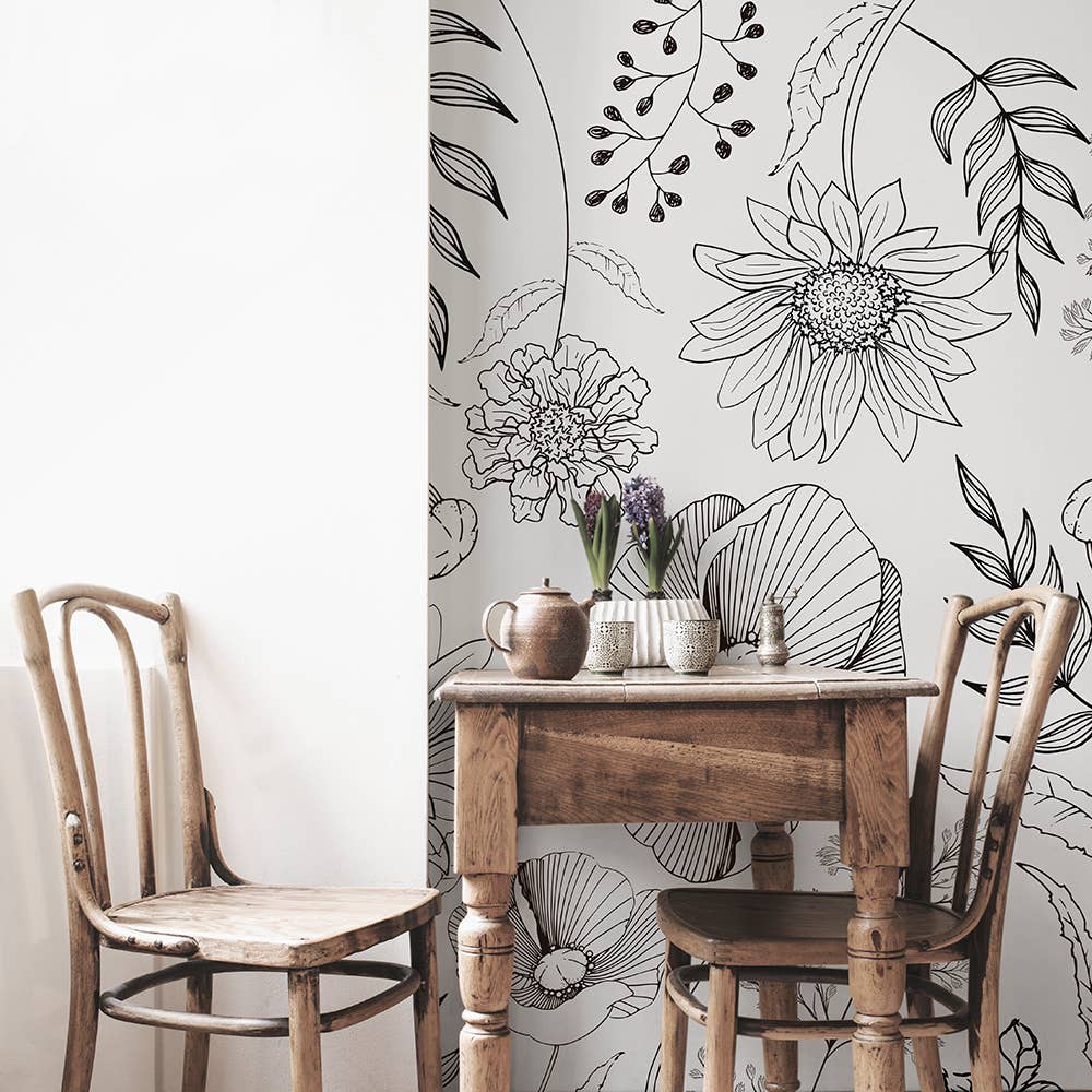 APdecoration - Vendita all'ingrosso Carta da parati - Sfondi tessili adesivi Savy Flowers1