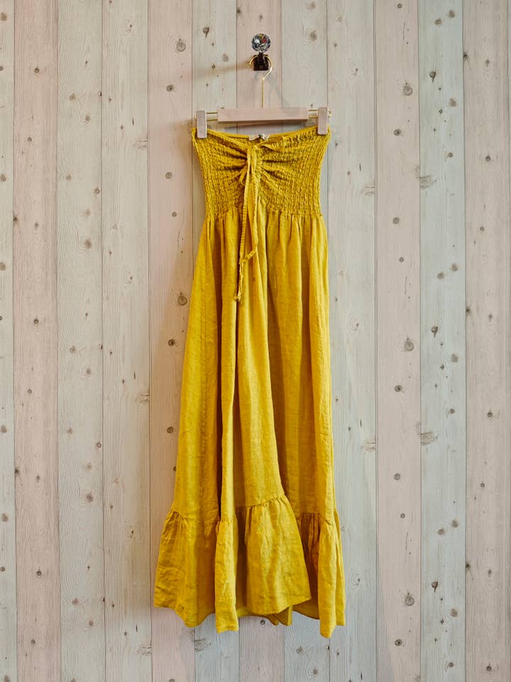 Linen & More - Wholesale Dress - Women's - REF 72139 100% LINEN WORD OF HONOR DRESS