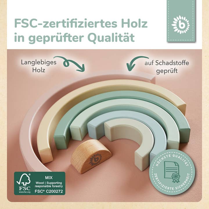 Bieco Spielwaren - Wholesale Wood Toy - Kids - Rainbow rose FSC®7