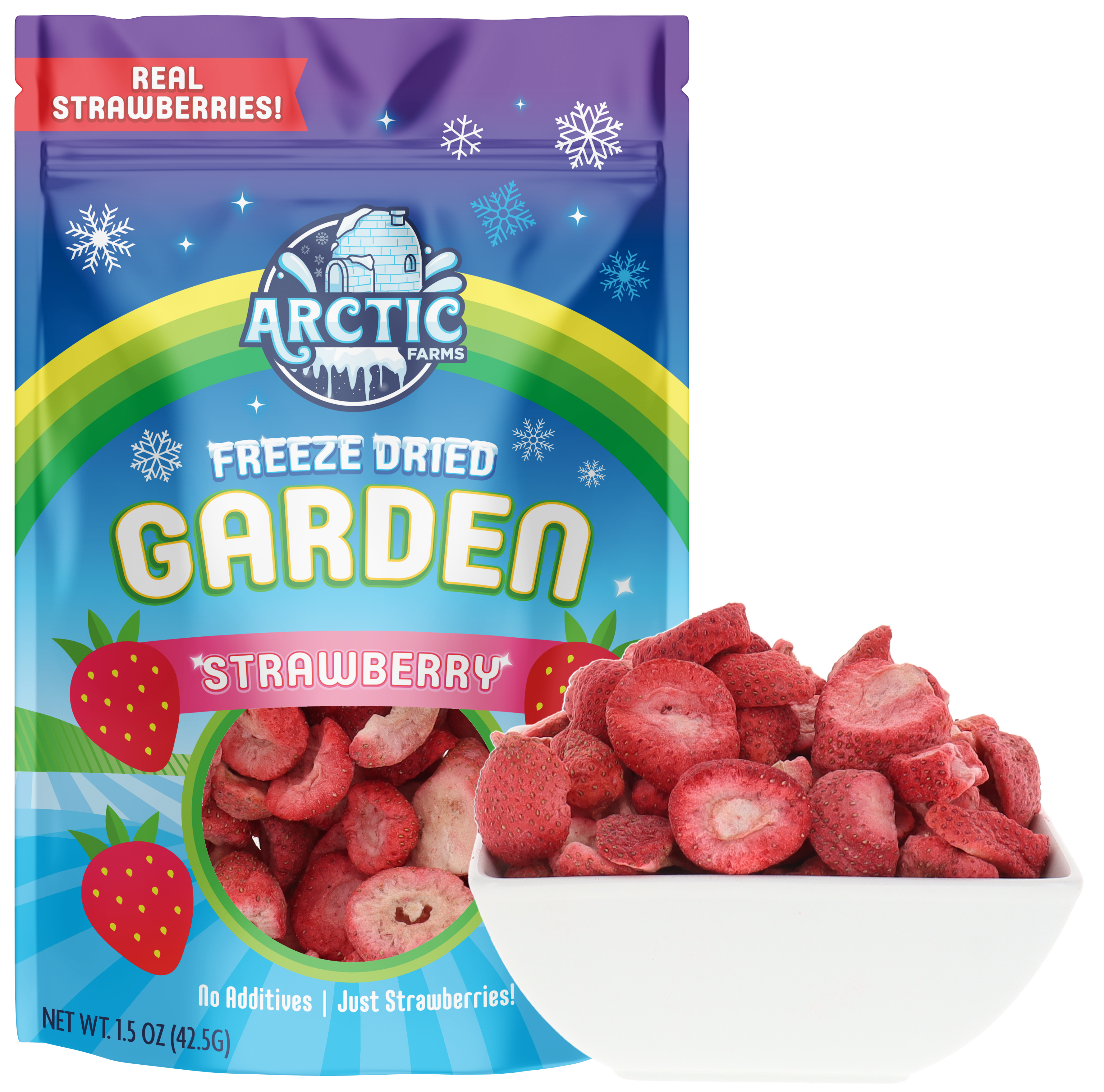 Arctic Farms - Wholesale Dried/Dehydrated Fruit - Arctic Farms Garden Freeze Dried Organic Strawberry Slices5