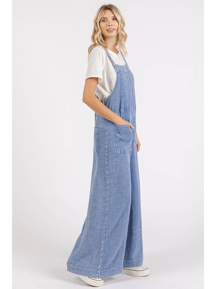mittoshop - Wholesale Jumpsuit - Women's - MINERAL WASHED WIDE LEG JUMPSUIT