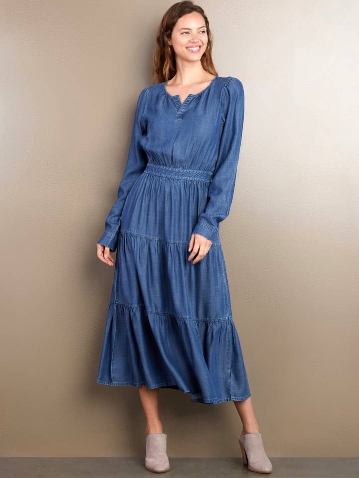 Layers Denim Maxi Dress for wholesale by Billy T