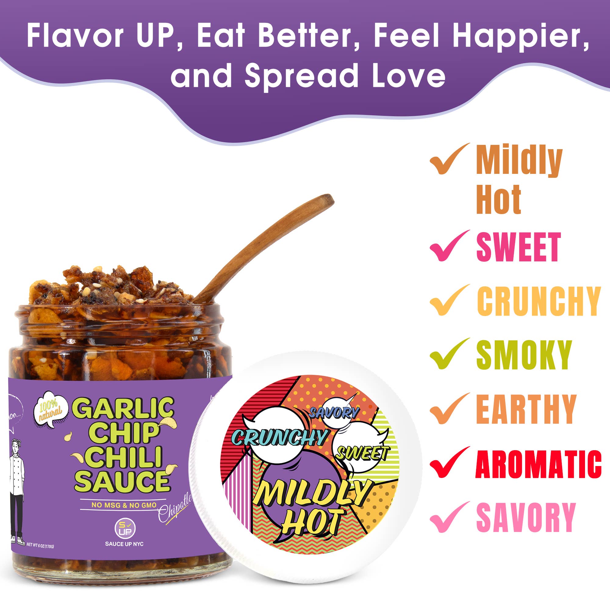 SAUCE UP NEW YORK - Wholesale Sauce - 100% All-Natural Garlic Chip Chili Sauce - Topping! Chipotle3