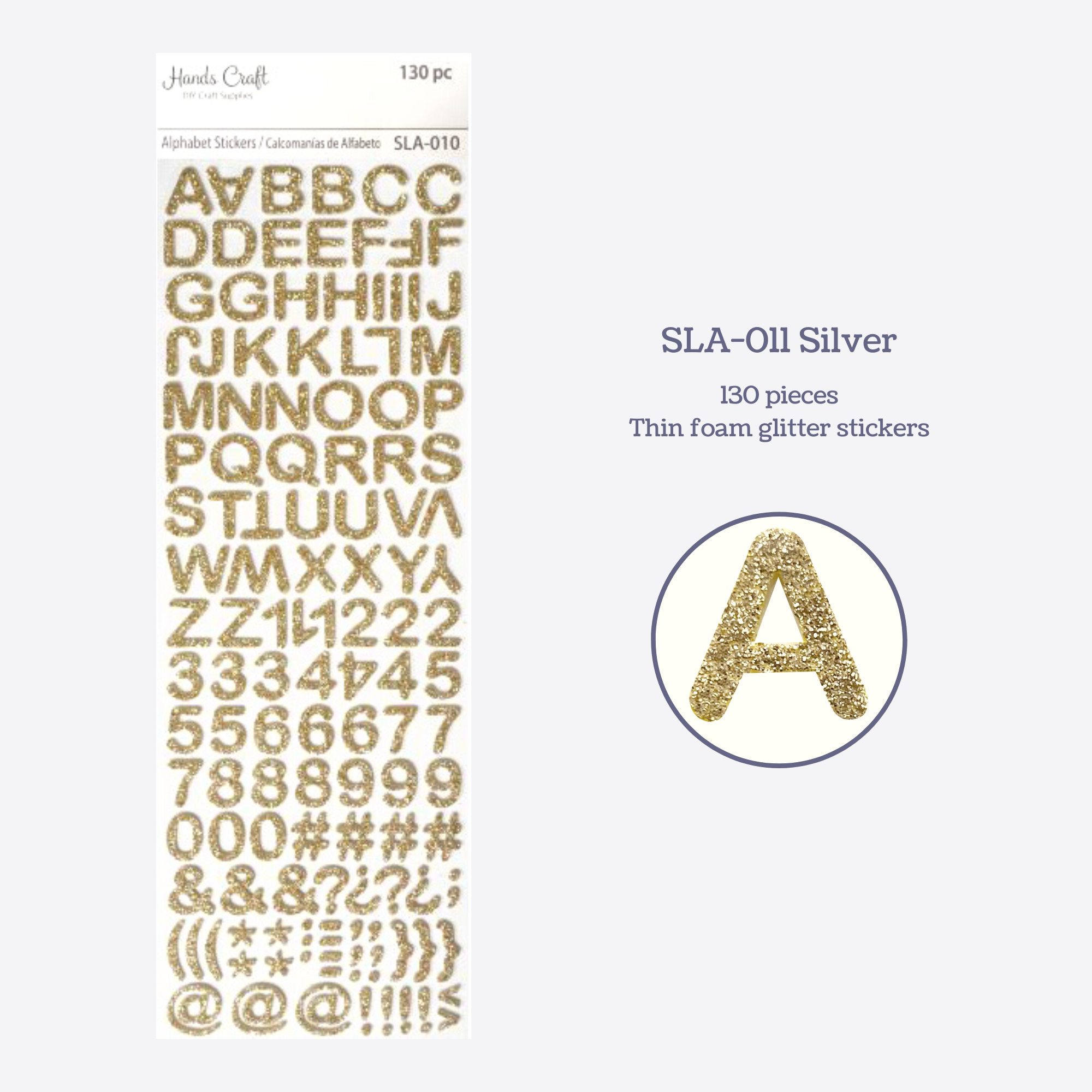 Angels Craft - Wholesale Sticker - Alphabet Glitter  Foam Stickers, 15mm, 130-ct2