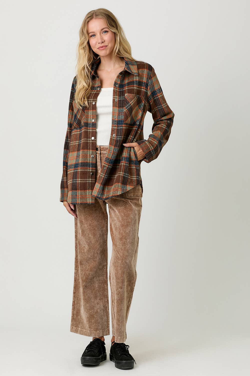 Mystree - Wholesale Shirt Jacket/Shacket - Women's - 60406 Plaid Shacket 16
