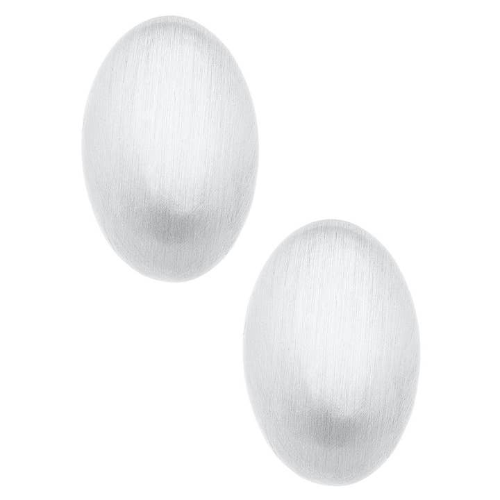 Icon Puffed Oval Stud Earrings for wholesale by Canvas Style
