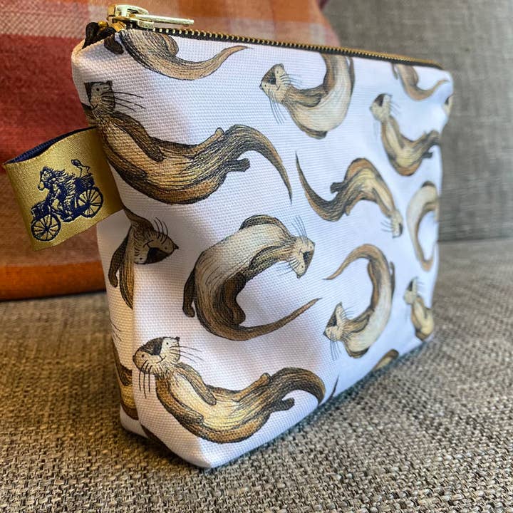 Otter Small Wash Bag / Toiletry Bag / Make-Up Bag for wholesale by Catherine Redgate: Illustrator