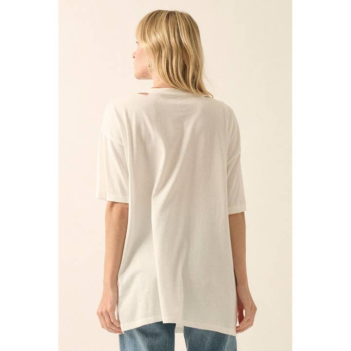 IVORY Santorini Greece Oversized Distress Graphic Tee for wholesale on Faire5