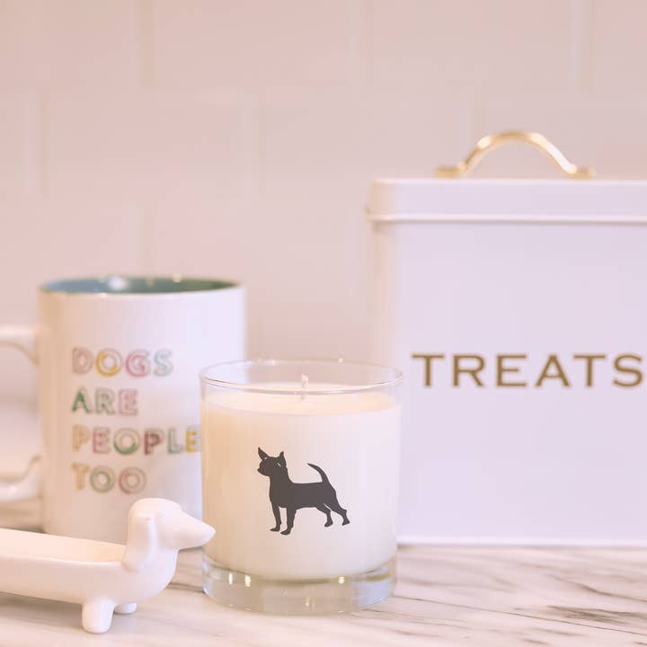 Scripted Fragrance - Wholesale Jar/Filled Candle - Chihuahua Dog Soy Candle in Drinking Glass Two-In-One Gift6