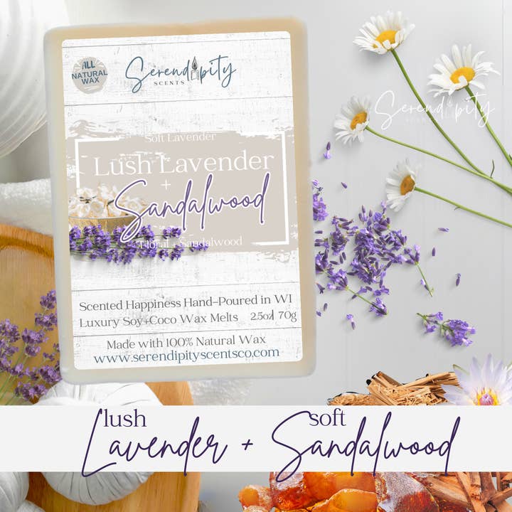 Lush Lavender+Sandalwood (All Natural Wax) Home Fragrance for wholesale by Serendipity Scents Co.