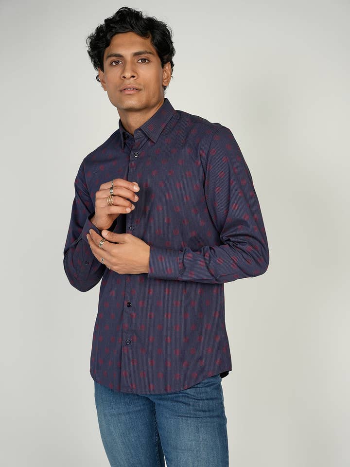 Chemise en coton texturée LEO King pour la vente par Luchiano Visconti