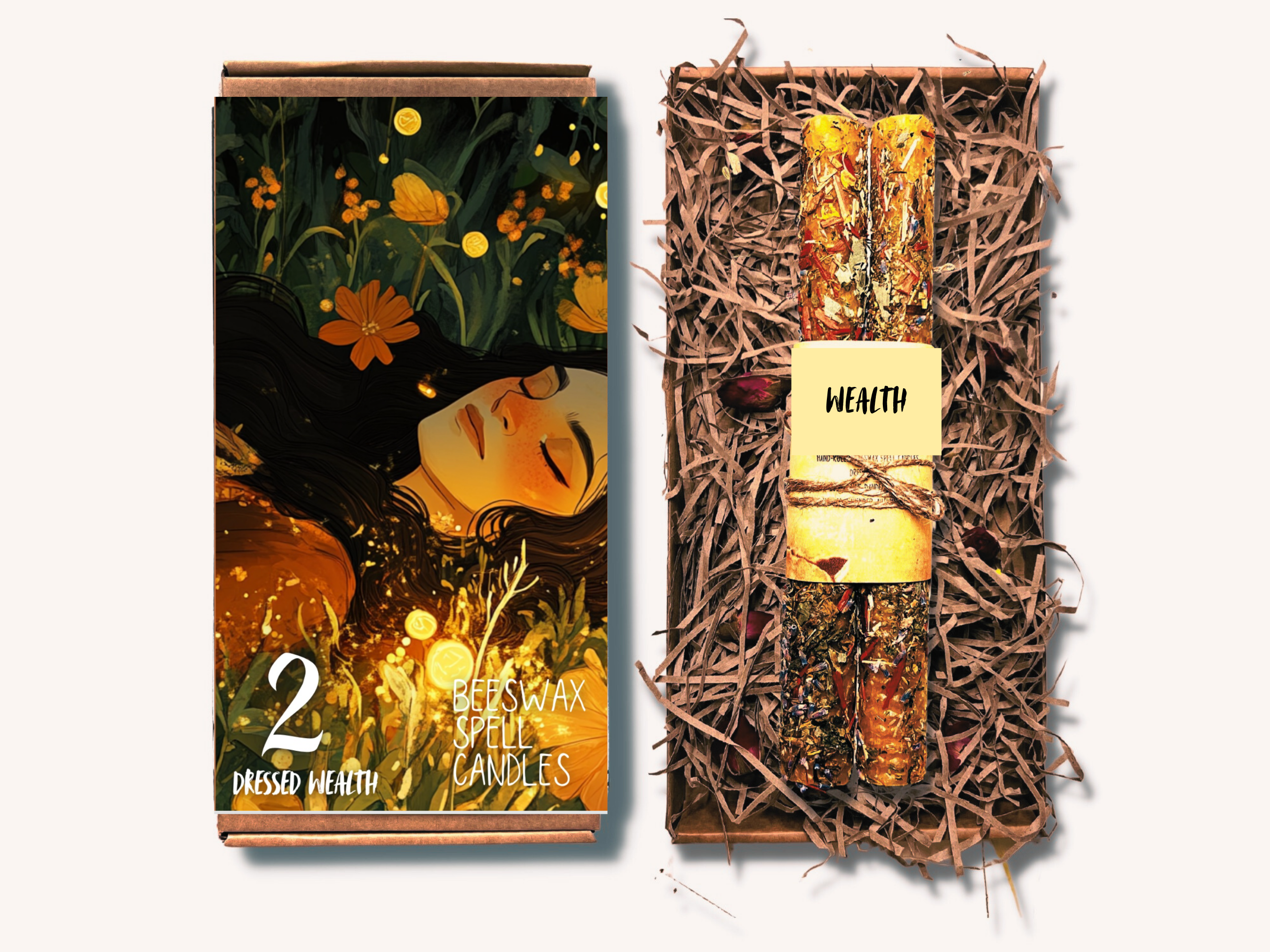 Phoenix Candle Company - Wholesale Votive Candle - Large Dressed Beeswax Spell Candles 8" (20cm)23