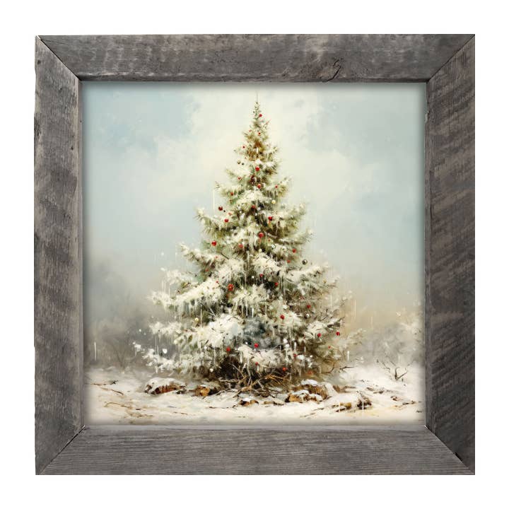 ginger blue - Wholesale Christmas Wall Art - Snowy Christmas tree