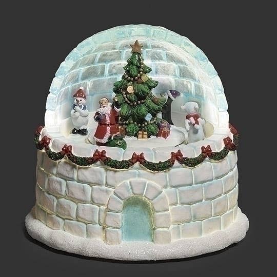 Roman - Wholesale Decorative Tabletop Object - Lighted Musical Igloo w/Rotating Characters0