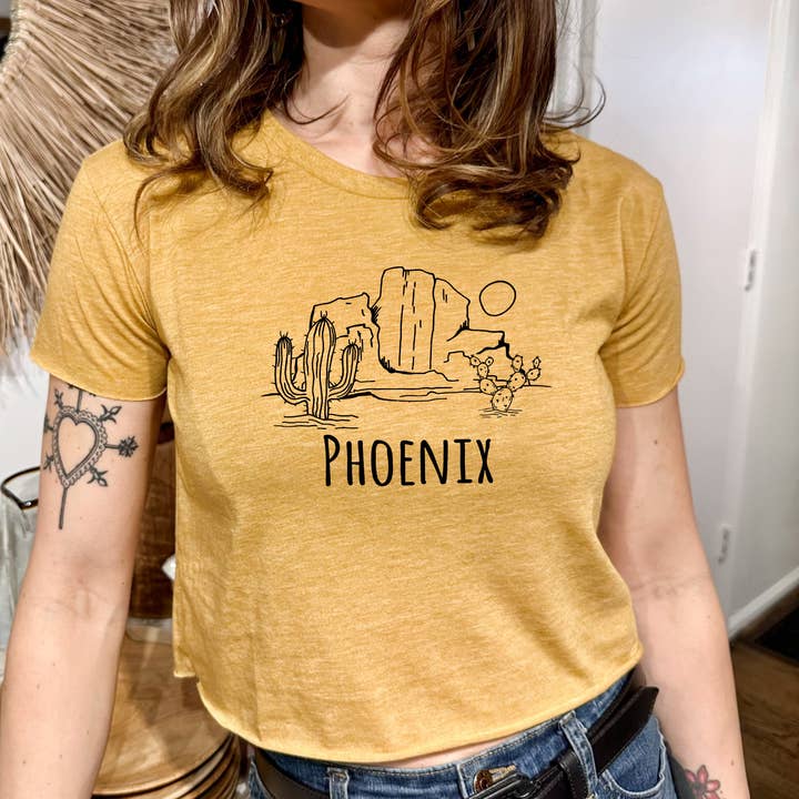 Moonlight Makers - Wholesale Screen printed t-shirt – Women′s - Custom City Desert - Women's Crop Tee - Personalized8