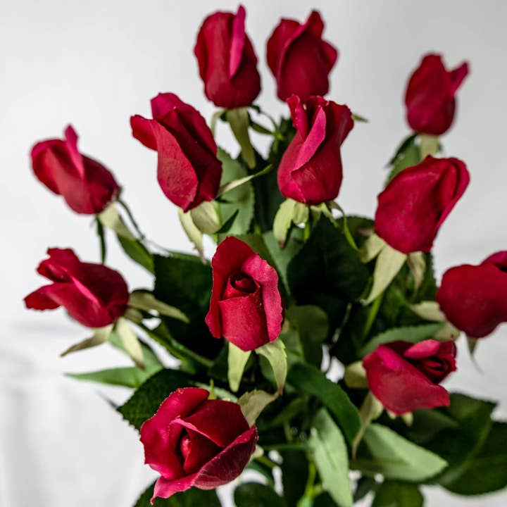 Realistic Artificial Flowers - Vente Fleurs artificielles - Red Real Touch Bud - Fleurs artificielles réalistes