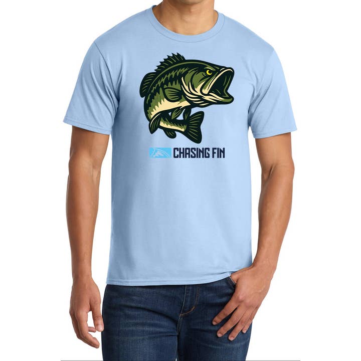 Hooked on Bass White T shirt - Chasing Fin for wholesale by Chasing Fin