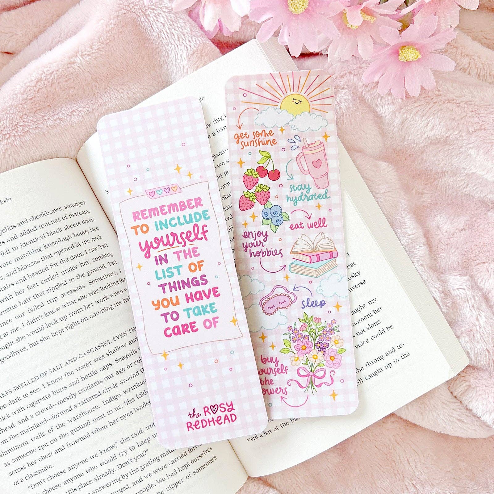 The Rosy Redhead - Wholesale Bookmark - Self-care Reminder Cute Girly Positive Quote Bookmark