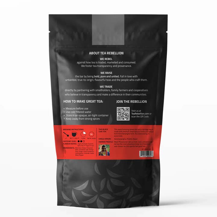 Tea Rebellion - Venta al por mayor Bolsitas de té - Cosmos Katmandú - Té Chai | Nepal | Pirámides biodegradables9