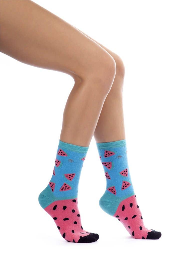 CalzeMie – Engroshandel Strømper - Dame – Vandmelon Design Sokker1