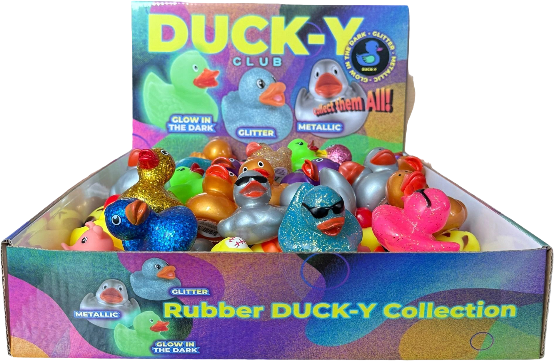 ET Products - Wholesale Retailer Display - Kids & Baby - Rubber Ducky Glow, Glitter & Metallic Asst 60-Unit Display0