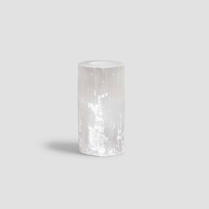 Yemma Goods - Venta al por mayor Candelabros - Portavelas de té de cristal de selenita marroquí natural hecho a mano