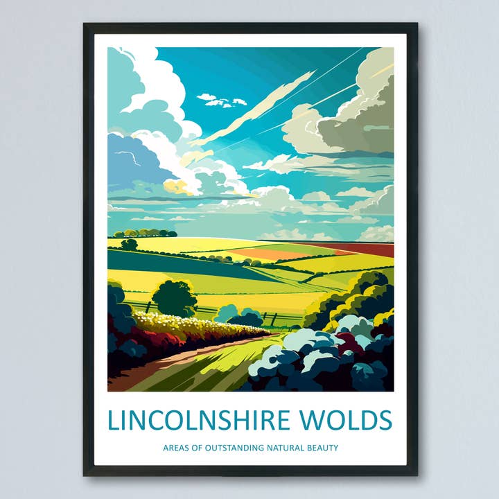 Lincolnshire Wolds England Rejseplakat for engroshandel hos TravelzonaArt