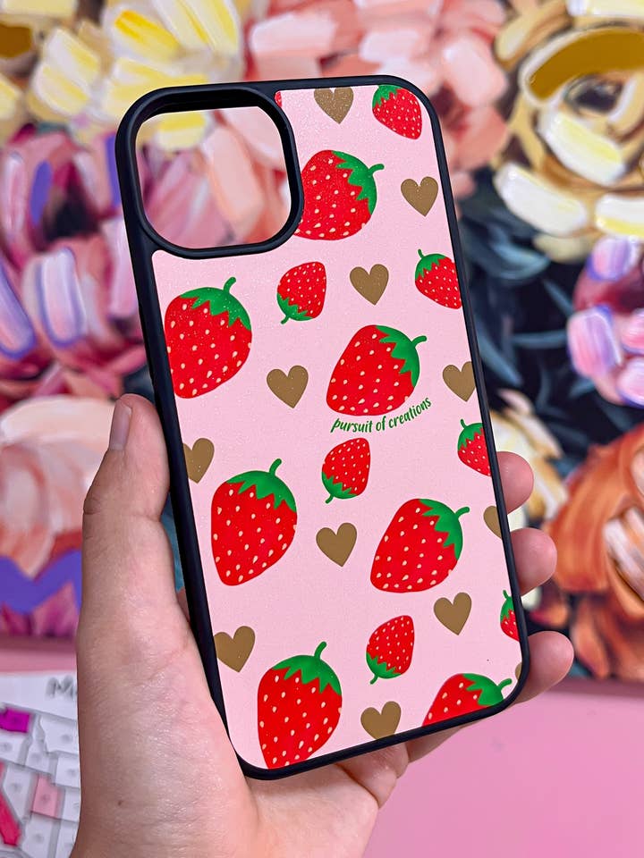 strawberry love phone case for wholesale by Pursuit of creations