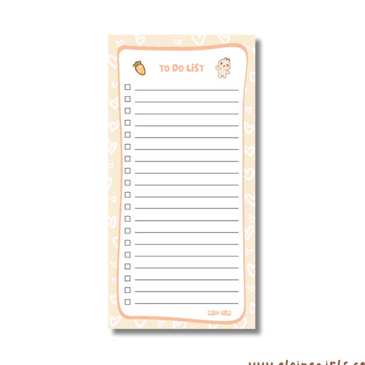 Notepad 4.25 x 8.5 | Peach Hearts for wholesale by Elaine Girls