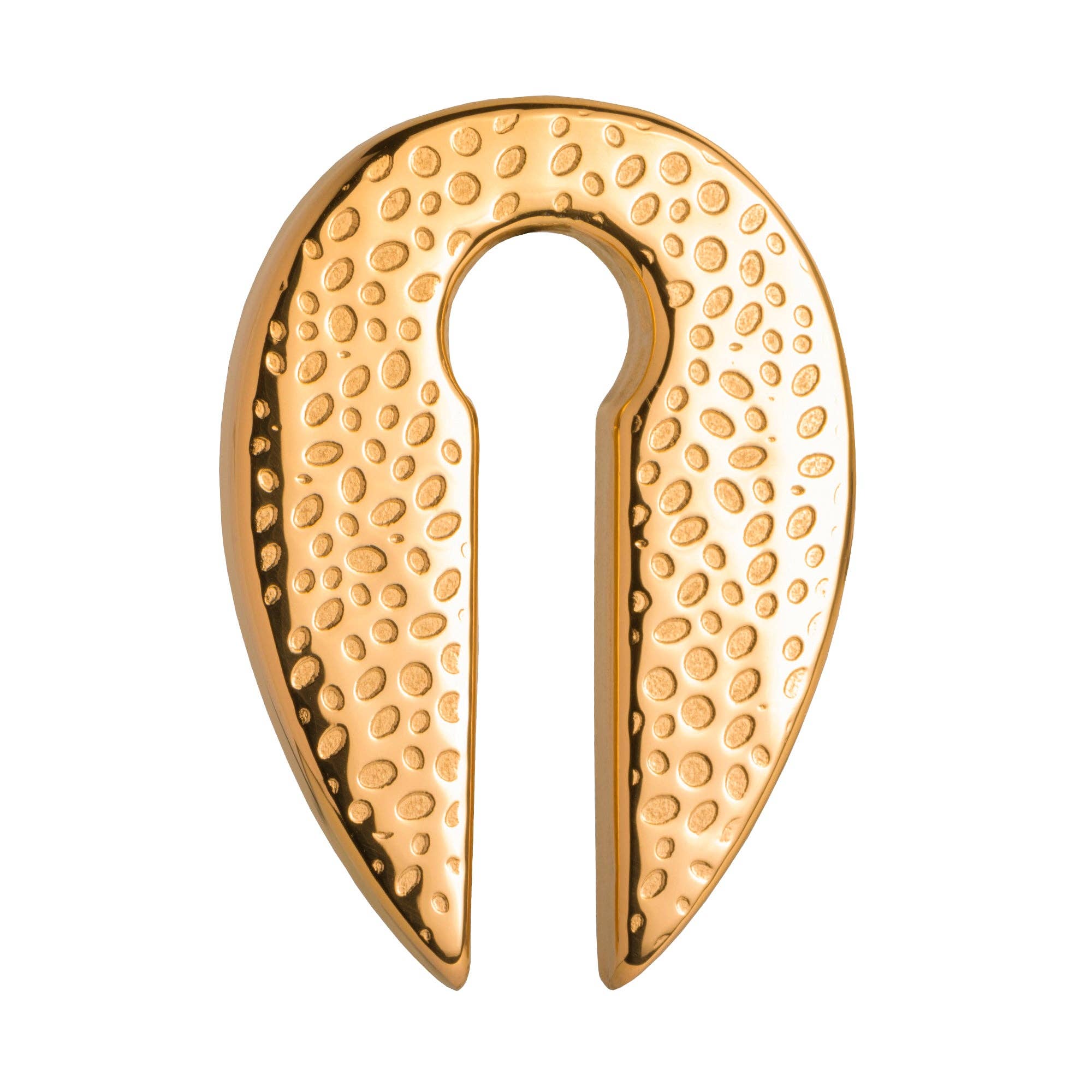 Custom Plugs – wholesale Jewellery set – Hammered Gold - Keyhole Ear Weights (Pair)1