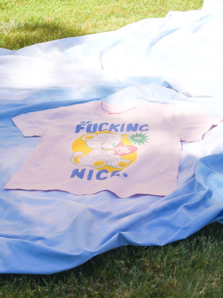 Pink Be F*ing Nice Graphic T-Shirt for wholesale on Faire4