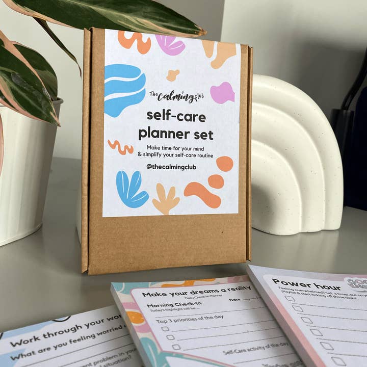 Self Care Planner Trio Set A6 Planners - Três almofadas de secretária por atacado de The Calming Club