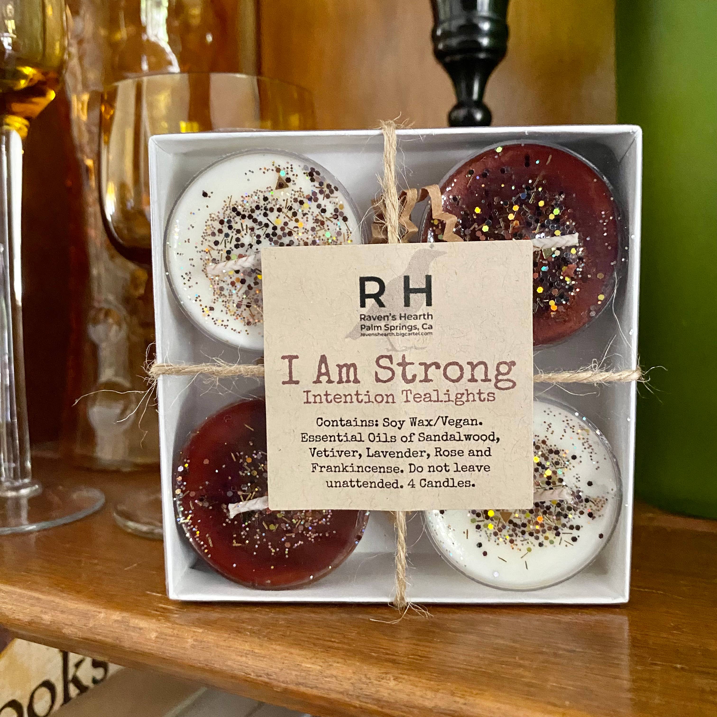 Raven’s Hearth – Velas aromáticas por atacado – Velas Tealight Eu Sou Forte | Neutro em termos de género | Vegan2