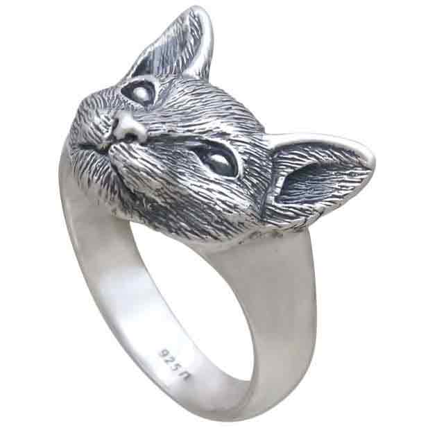 Nina Designs - Wholesale Cocktail/Statement Ring - Sterling Silver Detailed Cat Face Ring5