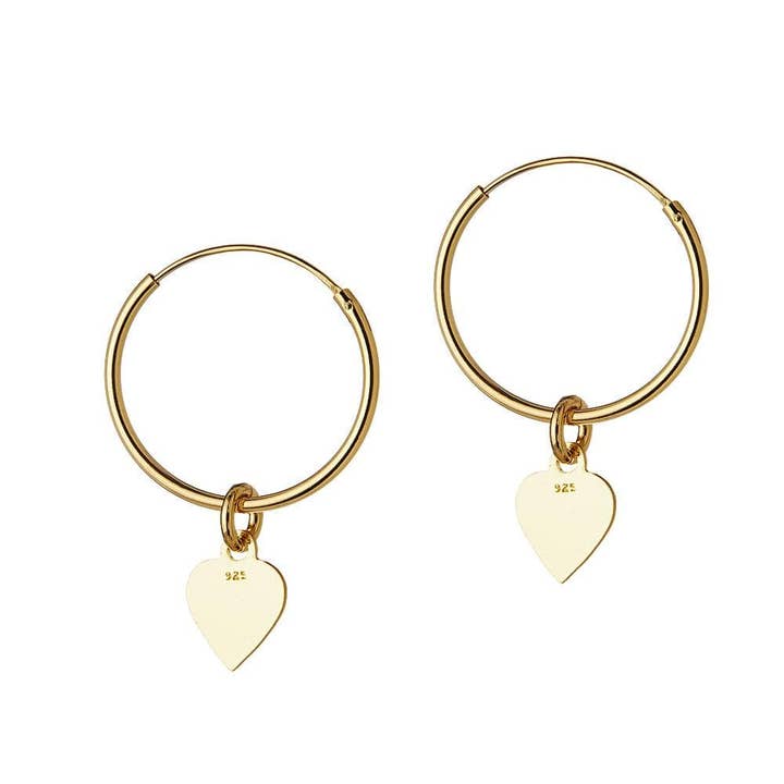 Juulry – wholesale Hoop-örhängen – Guldpläterade Hoop-örhängen med hjärta 18 MM