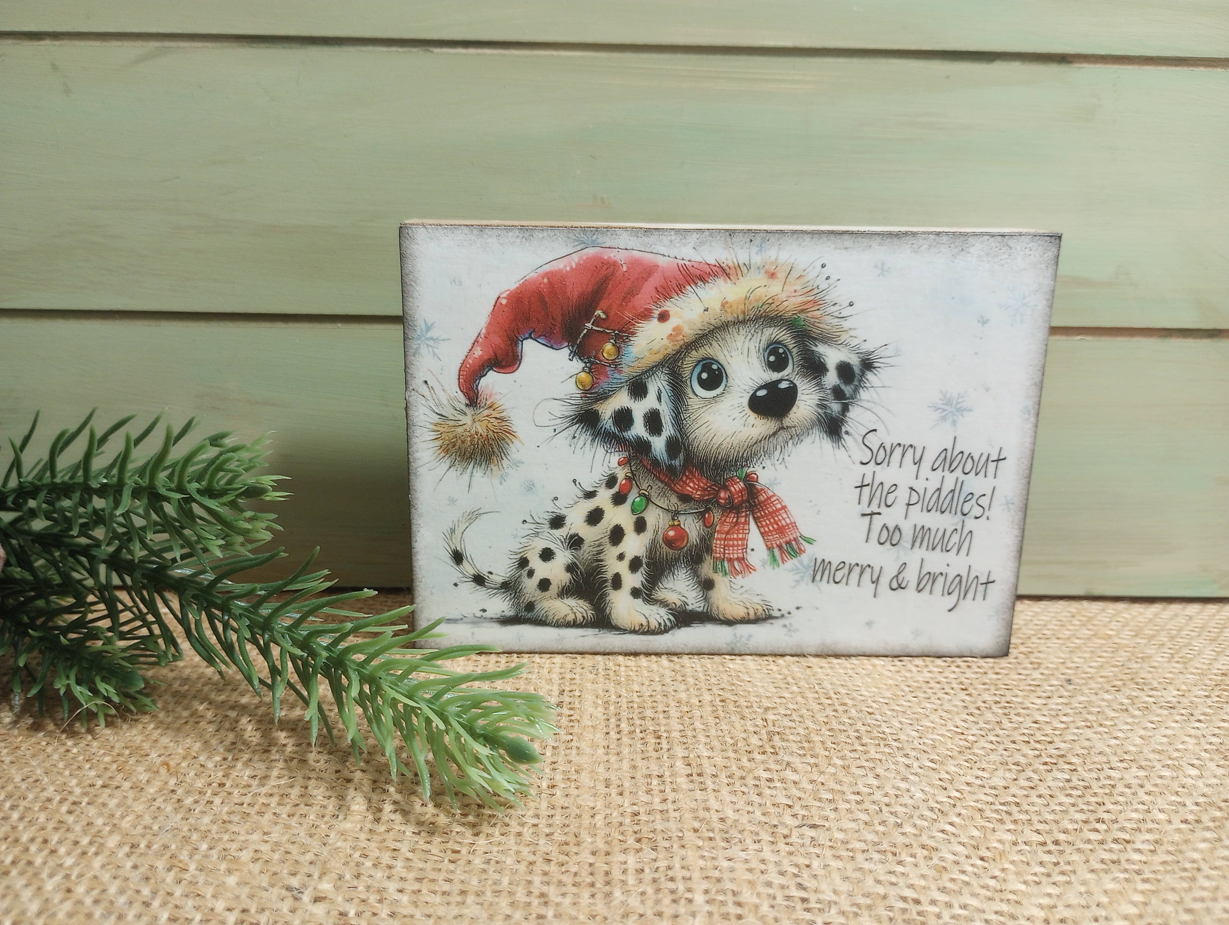 Bluegrass Burlap Co - Wholesale Christmas Wall Art - Christmas with Dogs - Piddles0